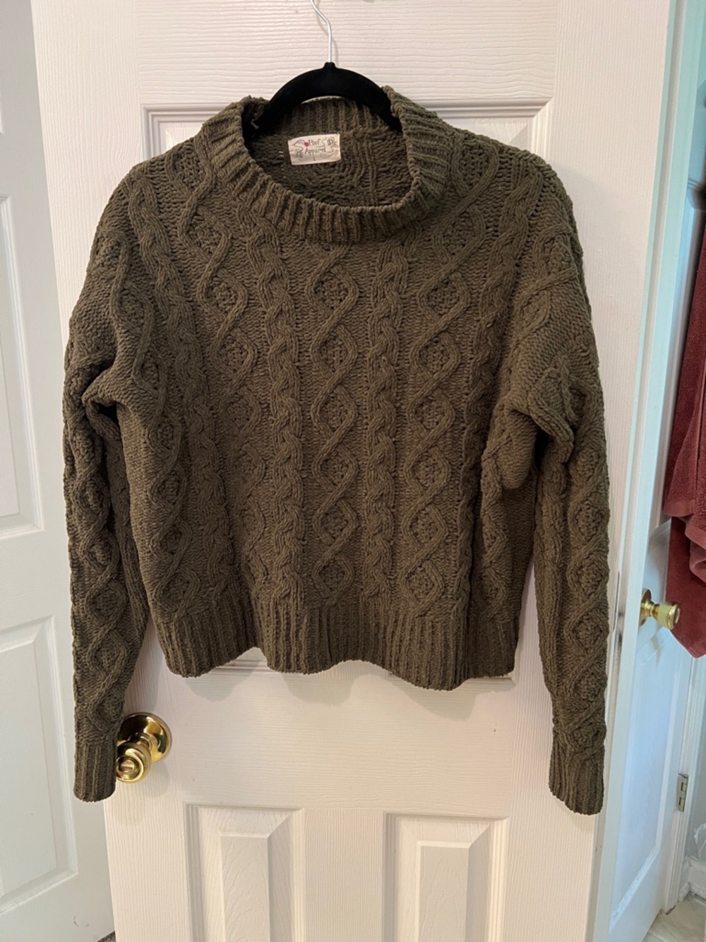 Cozy Olive Cable Turtleneck Sweater